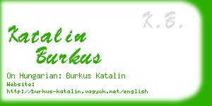 katalin burkus business card